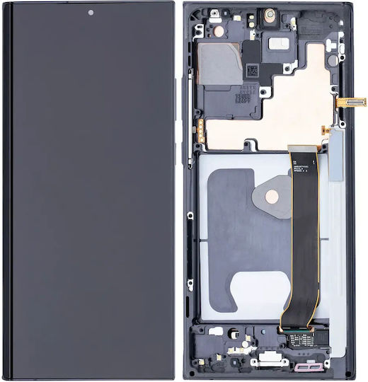 OLED модул с рамка Samsung Galaxy Note 20 Ultra 5g Service Pack Mystic Black