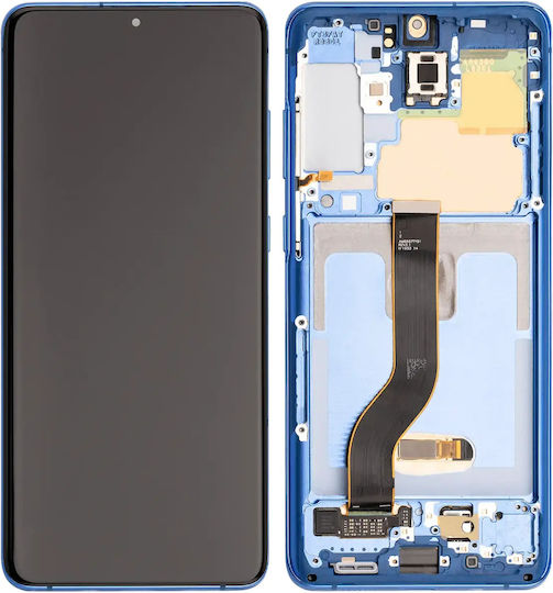 OLED Ersatzbildschirm für Samsung Galaxy S20+ 5G mit Rahmen Plus Aura Blau