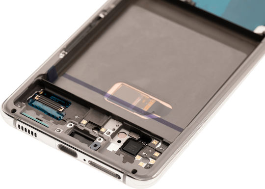 Asamblare OLED cu ramă Samsung Galaxy S21 5g Aftermarket Plus Alb Fantomă