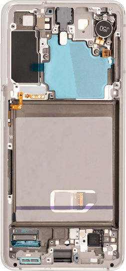 Asamblare OLED cu ramă Samsung Galaxy S21 5g Aftermarket Plus Alb Fantomă