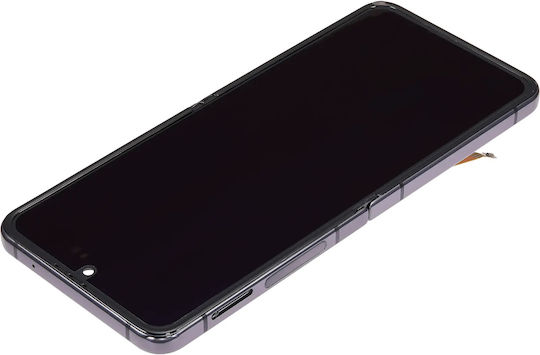 Вътрешен OLED модул с рамка Съвместим със Samsung Galaxy Z Flip 4 5G F721 US и международна версия aftermarket графитен