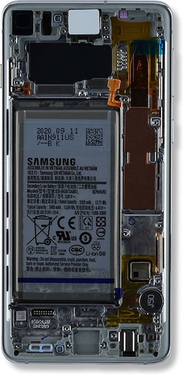 Oled Assembly Frame Samsung Galaxy S10 Service Pack Prism White