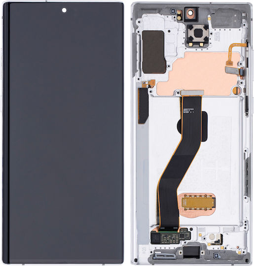 OLED модул с рамка Samsung Galaxy Note 10 Plus 5G Service Pack Aura White