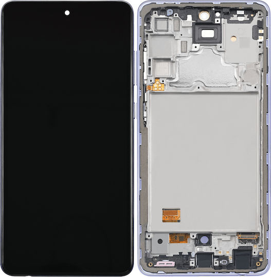 OLED модул с рамка Samsung Galaxy A72 A725 2021 Aftermarket Plus Awesome Лилав