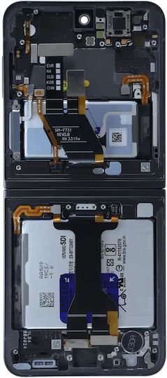 Вътрешен OLED модул с рамка Samsung Galaxy Z Flip 5 5G US и International Service Pack Сив