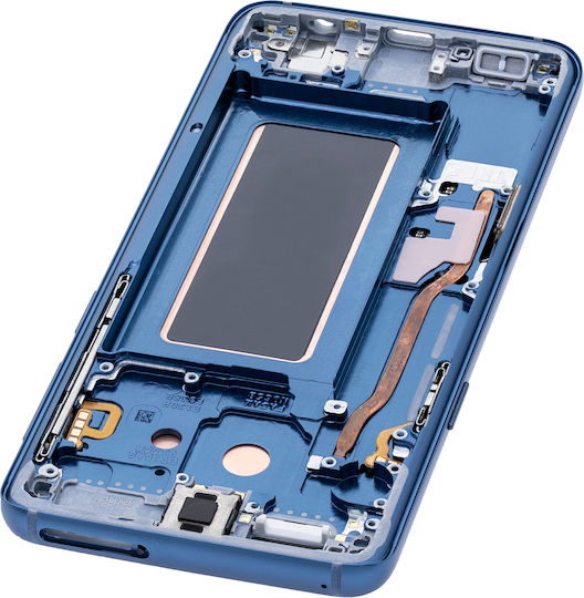 Oled Ersatzbildschirm mit Rahmen Samsung Galaxy S9 Service Pack Korallenblau