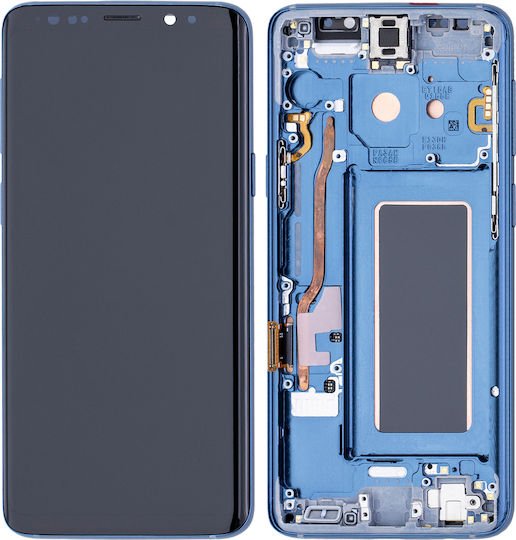 Oled Ersatzbildschirm mit Rahmen Samsung Galaxy S9 Service Pack Korallenblau