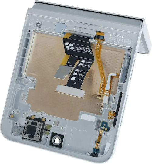 Innen-OLED-Baugruppe mit Rahmen Samsung Galaxy Z Flip 7 Fe 5G Service Pack Weiß