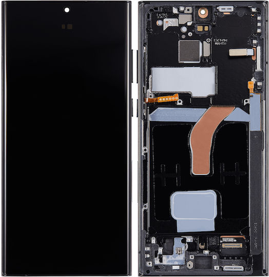 Oled Ersatzbildschirm Rahmen Samsung Galaxy S22 Ultra 5G Service Pack Graphit Himmelblau Rot