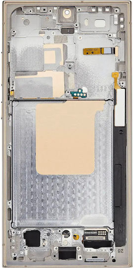 OLED Ersatzbildschirm mit Rahmen Samsung Galaxy S24 Ultra Service Pack Titan Gelb