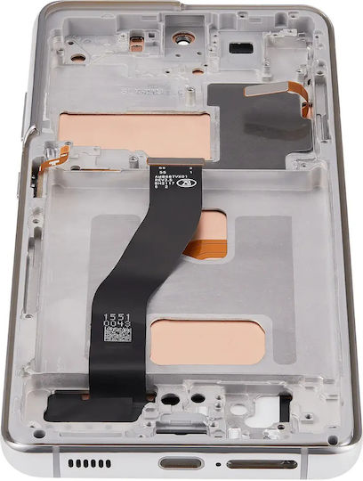 Lcd Assembly Frame Without Fingerprint Sensor Samsung Galaxy S21 Ultra Us & International Aftermarket Incell Phantom Silver