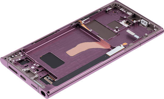 OLED Ersatzbildschirmrahmen Samsung Galaxy S22 Ultra 5G Service Pack Burgunder