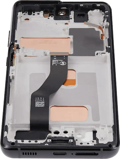Lcd Assembly Frame Without Fingerprint Sensor Samsung Galaxy S21 Ultra Us & International Aftermarket Incell Phantom Black
