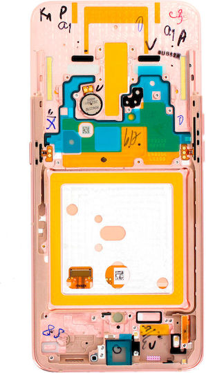 LCD дисплей с рамка Samsung Galaxy A80 A805 2019 Service Pack Ангел златист