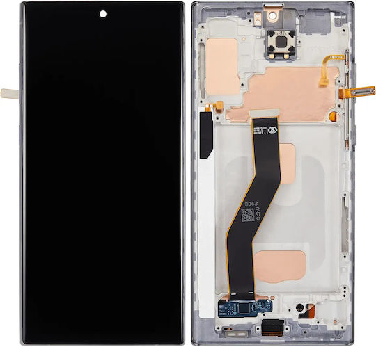 Lcd Asamblare cu ramă fără senzor de amprentă Samsung Galaxy Note 10 Plus aftermarket Plus Incell Aura Negru