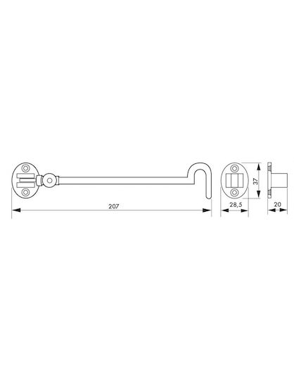 Cârlig de Ușă 20 Cm Auriu Lucios Thirard 00291037