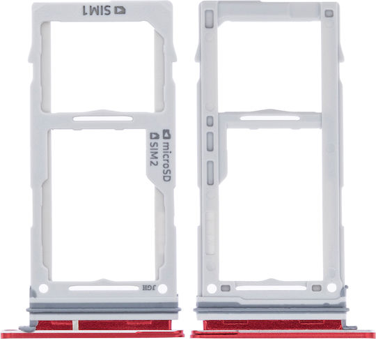 Dual Sim Kartenhalter Samsung Galaxy S10 S10 Plus Karmesinrot