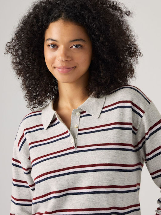Damen Bluse Gestreift Graue