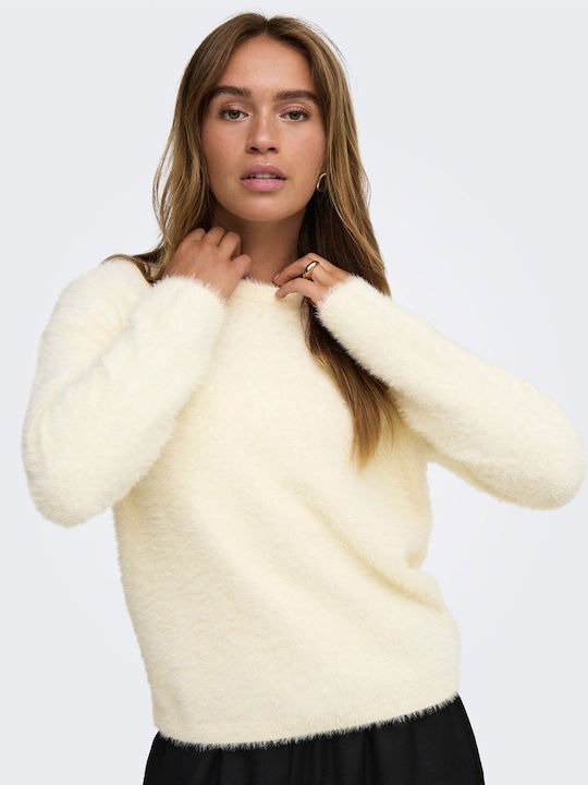 Damen Langärmeliges Pullover Weiß
