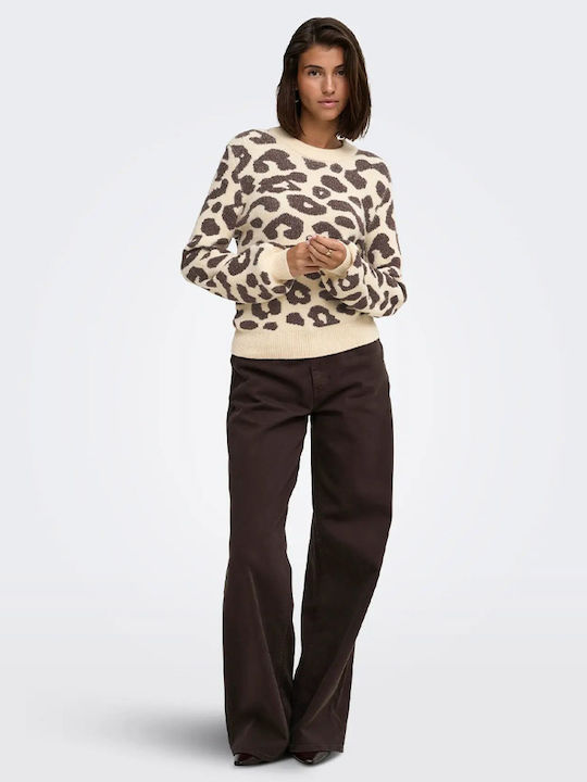 Damen Langärmeliges Pullover Crem