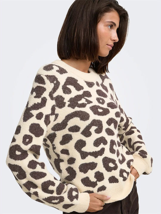 Damen Langärmeliges Pullover Crem