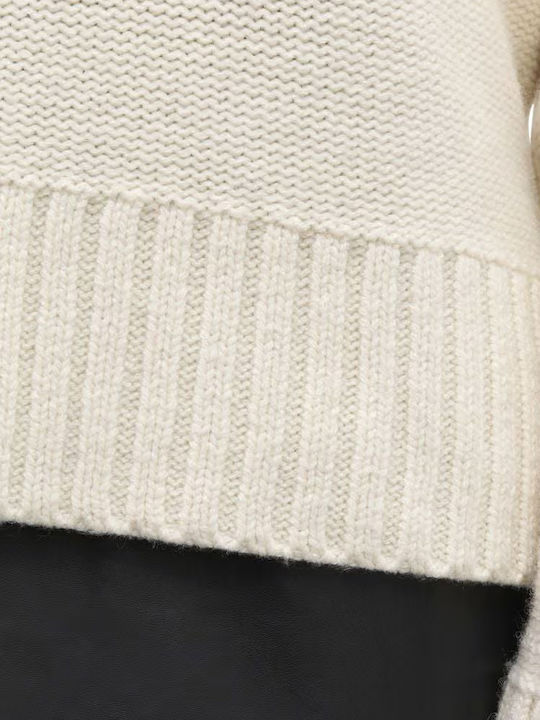 Women's Woolen Sweater Ecru-Black