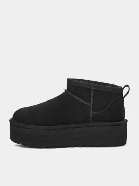 Classic Ultra Mini Platform Suede Women's Ankle Boots Brown