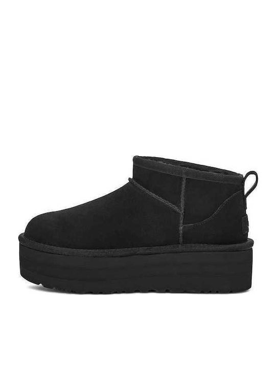 Classic Ultra Mini Platform Suede Women's Ankle Boots Brown