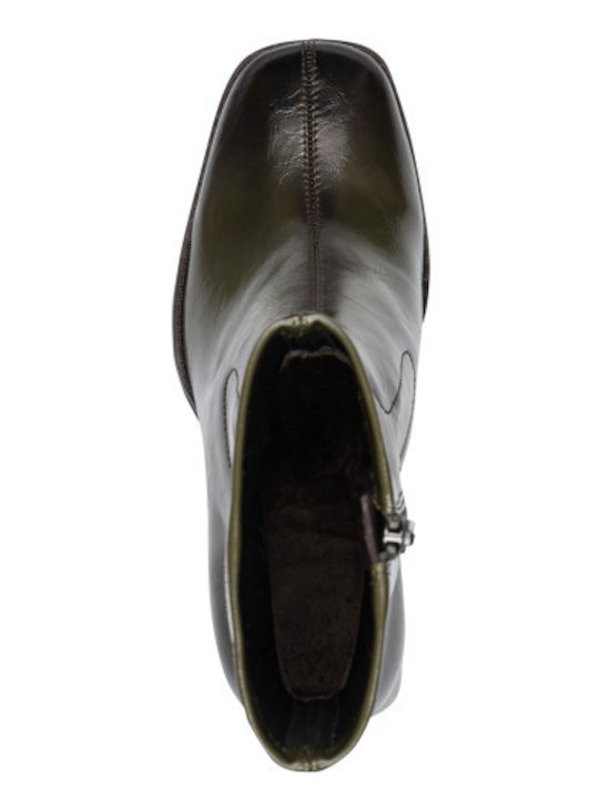 Damen Stiefeletten aus Lackleder Grüne