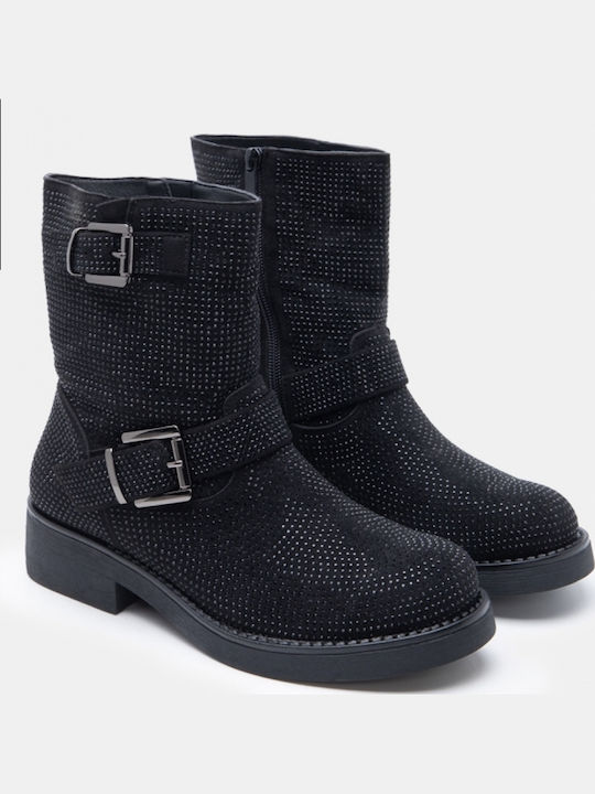 Suede Women's Ankle Boots Black