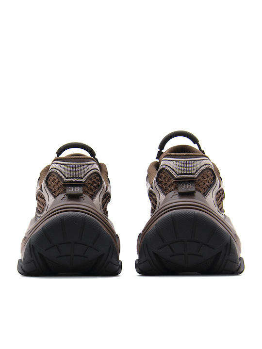 Women's Chunky Sneakers Brown-Beige