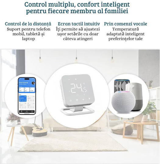 Mirrortherm BIRAI1203 Ψηφιακός Θερμοστάτης Χώρου Smart με Wi-Fi