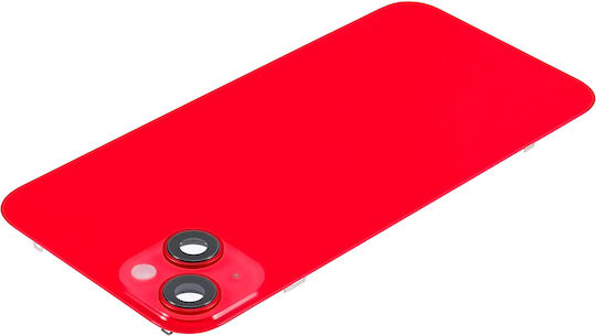 Back Glass W Magsafe Magnet & Nfc & Flashlight Flex Iphone 14 Plus Aftermarket No Logo Red