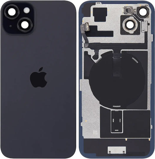 Back Glass W Magsafe Magnet & Nfc & Flashlight Flex Iphone 15 Plus Service Pack Black