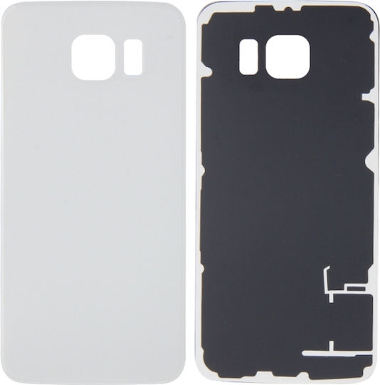 Rückseiten-Glas Samsung Galaxy S6 Ohne Logo Aftermarket Plus Weiß