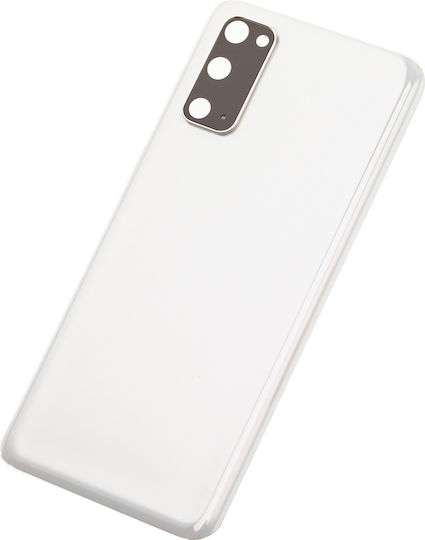 Back Cover Glass Camera Lens Samsung Galaxy S20 5g No Logo Aftermarket Plus Cloud White