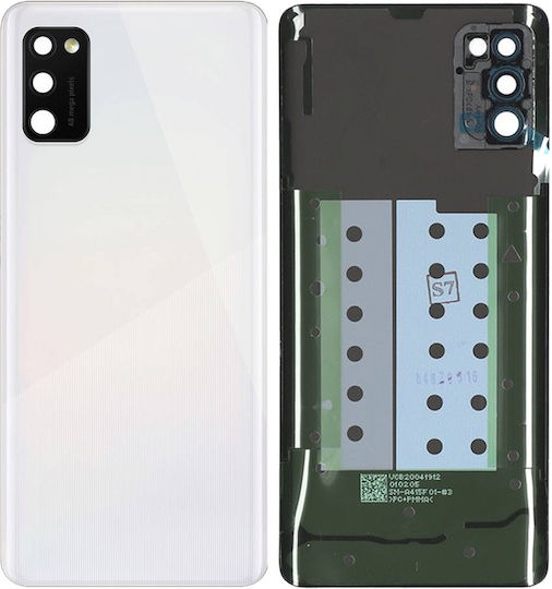 Back Cover Glas Kameraobjektiv Samsung Galaxy A41 A415 2020 Service Pack Prism Crush Silber