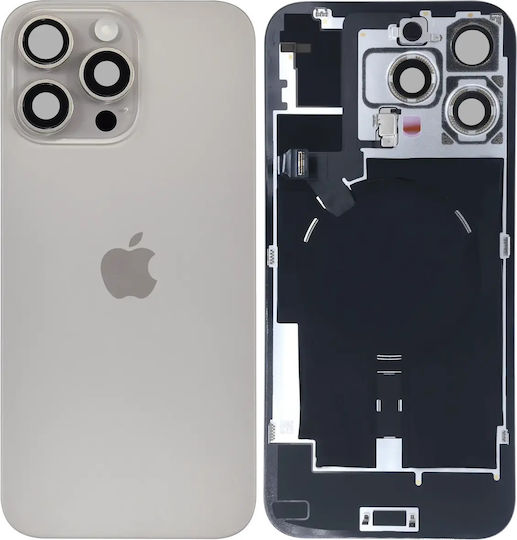 Back Glass W Magsafe Magnet & Nfc & Flashlight Flex Iphone 16 Pro Max Service Pack Natural Titanium