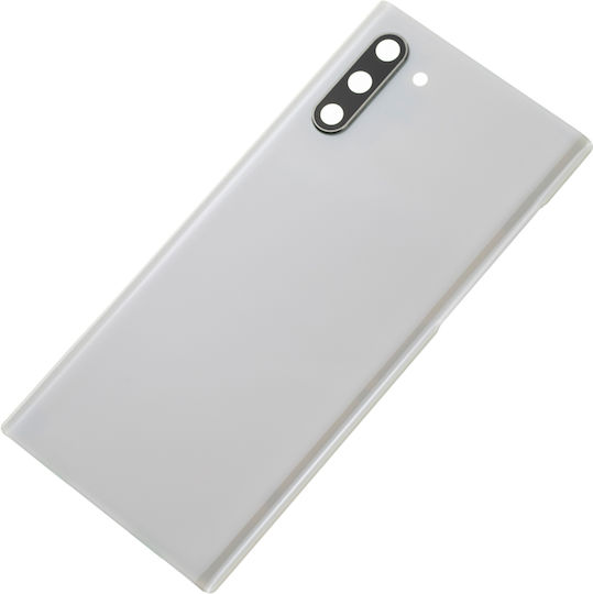 Rückseitiges Glas Kameralinse Samsung Galaxy Note 10 Ohne Logo Aftermarket Plus Aura Weiß