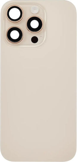 Задно Стъкло С Магнит Magsafe И Nfc И Фенер Гъвкав Кабел За Iphone 16 Pro Без Лого Следпазарен Пустинен Титаний
