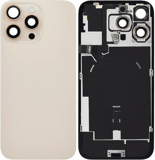 Rückglas W Magsafe Magnet & Nfc & Taschenlampe Flex iPhone 16 Pro Max Kein Logo Aftermarket Wüsten Titanium