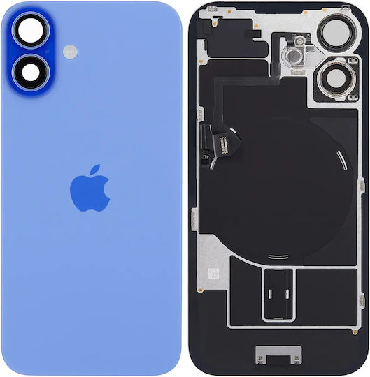 Задно Стъкло С Магнит W Magsafe И Nfc И Фенер Flex iPhone 16 Plus Сервизен Пакет Ултрамарин