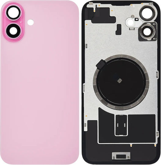 Back Glass W Magsafe Magnet Iphone 16 Plus No Logo Aftermarket Pink