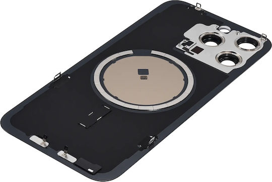 Задно Стъкло С Магнит W Magsafe За Iphone 15 Pro Max Без Лого Следпазарен Черен Титаниев