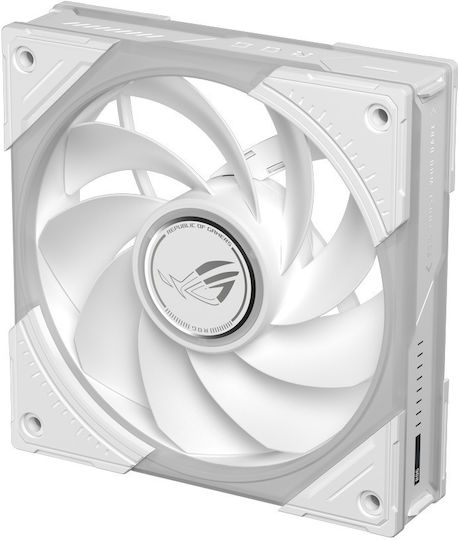Rog Eurux GR120 Reverse Blade Case Fan 2200rpm 70cfm with ARGB Lighting and 4-Pin PWM Connection White Edition