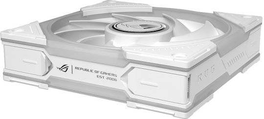 Rog Eurux GR120 Reverse Blade Case Fan 2200rpm 70cfm with ARGB Lighting and 4-Pin PWM Connection White Edition