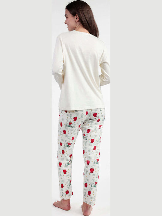 Admas Winter Women's Ecru Pyjama Set