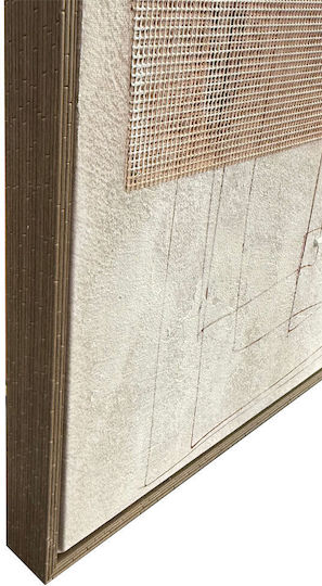 Linee Decorative Framed Painting 80x120x4cm Canvas Eucalyptus Light Gray Wood 1pc