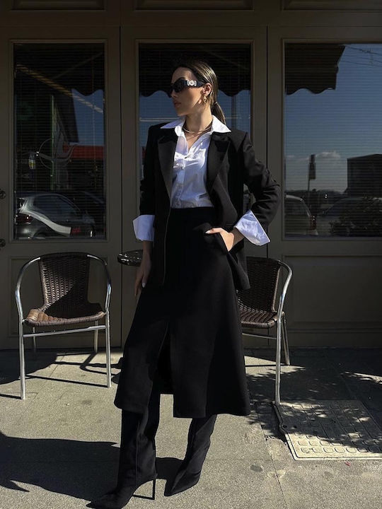 Pantaloni Dama Din Țesătură Negru