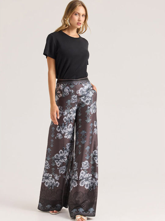 Damen Hochgebirge Pantaloons Mit Gummiband In Blumen Grau
